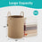 Jute Rope Laundry Hamper Basket, 58L Tall Woven Collapsible Baskets for Blanket Organizing Clothes Hamper for Laundry Bedroom Storage