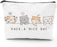 Cat Gifts for Women - Cat Makeup Bag with Zipper for Cat Mom Gifts Cosmetic Bag Cat Gifts for Cat Lovers,White (Cat-03, One Size), ONOGE12