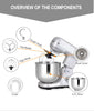 4.7L Electric Stand Mixer – 300W Tilt-Head Kitchen Mixer with 8 Speeds & Stainless Steel Bowl