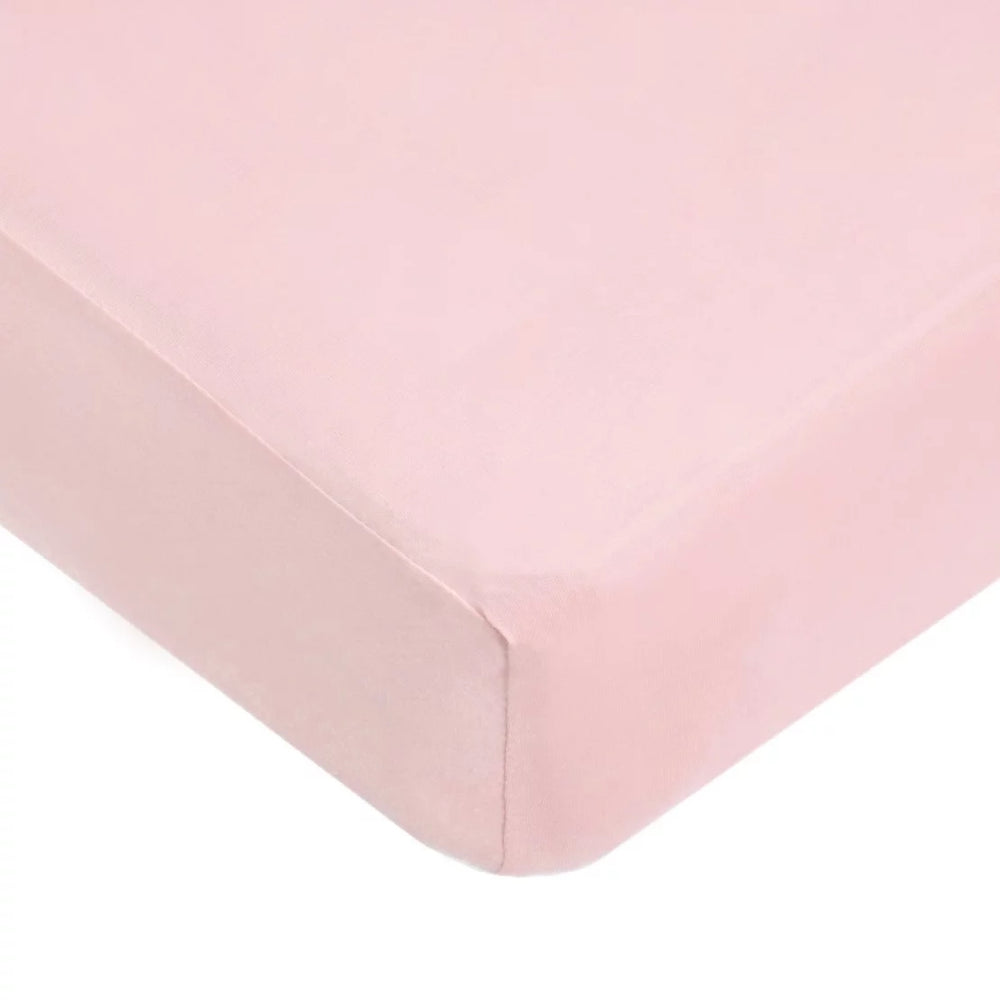 TL Care 100% Natural Cotton Fitted Crib Sheet 52" X 28" - Soft, Breathable, Hypoallergenic & Gentle Toddler Bed Sheet, Pink, Neutral for Boys & Girls