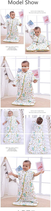 Baby Organic Sleeping Bag Detachable Sleeve Wearable Blanket, Moderate Thick, (32-68℉)
