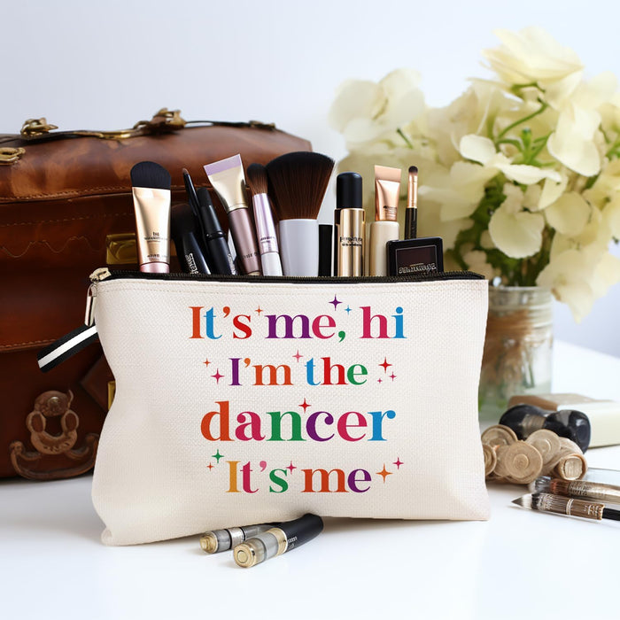 Dance Makeup Bag Gift, Dance Coach Dance Teacher Gift, Dancer Lovers Gift, Dance Cosmetic Bag for Women, Zipper Pouch Birthday Christmas Gifts, It'S Me, Hi I'M the Dancer6Jm261