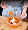 1.5L/2L Manual Vegetable & Garlic Chopper – Stainless Steel Blade, Portable & Easy Clean
