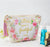 Makeup Pouch for Women Girls Canvas Travel Cosmetic Pouch Inspirational Floral Makeup Bags with Zipper and Tassels(White Flowers)
