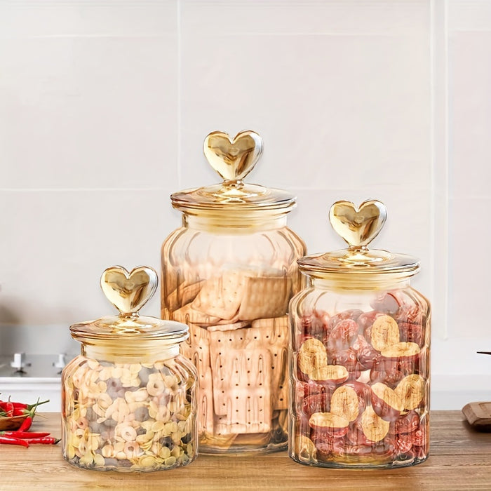 3-Piece Glass Storage Jars Set (650-1400ml)