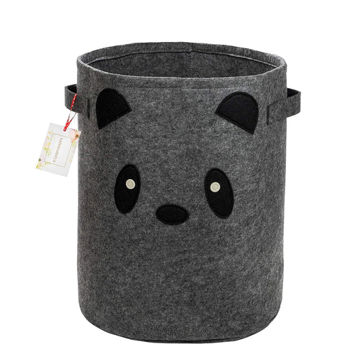 Kids’ Collapsible Laundry & Toy Basket – Felt Baby Hamper with Strong Handles & Cute Design – Kids & Baby Laundry Basket for Boys & Girls, Storage, Organization, Nursery by  - Panda