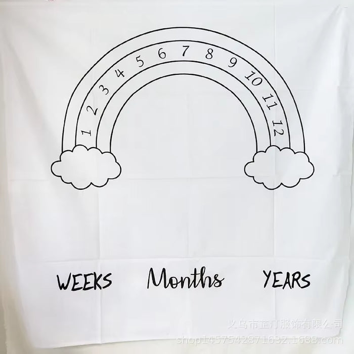 Newborn Baby Milestone Blankets Monthly Photography Blanket Infant Baby Milestone Blanket Photo Photography