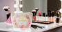 Makeup Pouch for Women Girls Canvas Travel Cosmetic Pouch Inspirational Floral Makeup Bags with Zipper and Tassels(White Flowers)