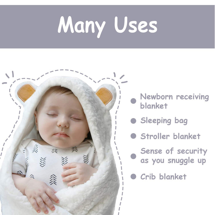 -Cute Bear Organic Newborn Swaddle Wrap-Gender Neutral Soft Baby Blanket, Newborn Baby Registry Gift (Golden Brown, 0-3M)