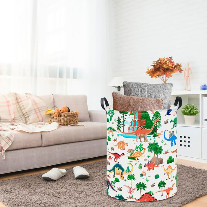 Large Laundry Basket,Waterproof Nursery Hamper,Collapsible Fabric Storage Container,Room Decor,Gift Basket（Ancient Dinosaurs