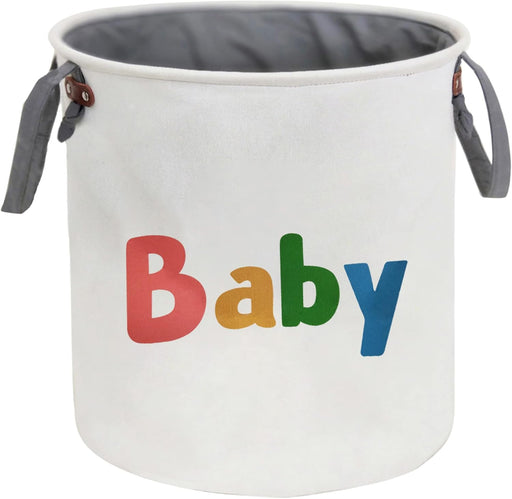 Laundry Baskets,Cotton Fabric Laundry Hamper,Collapsible Storage Baskets Home Organizer Bin for Baby Nursery,Toys(Baby Hamper)