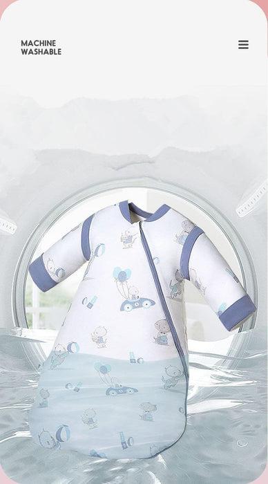 Baby 100% Cotton Sleeping Bag Autumn All Seasons Sleeves Detachable Toddlers Wearable Blanket