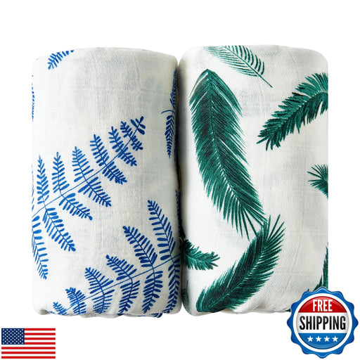 Margaux and May Organic Muslin Swaddle Blankets 2 Pack - GOTS Certified Organ