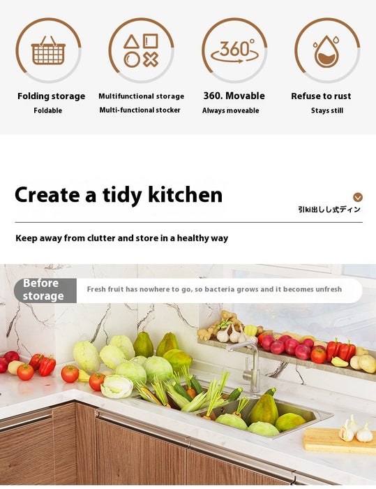 Foldable Multi-Layer Kitchen Storage Rack