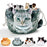 Cat Shaped Drawstring Makeup Bag for Women - Grey Tabby Cat Design Cosmetic Case