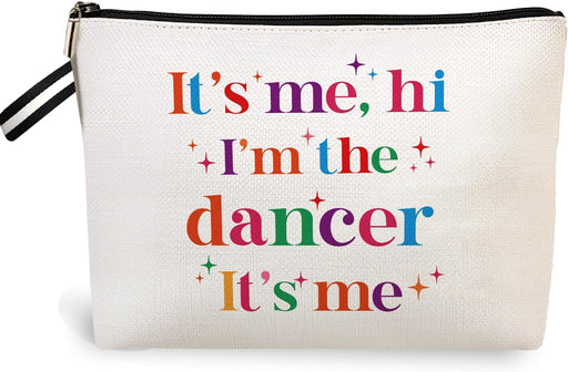 Dance Makeup Bag Gift, Dance Coach Dance Teacher Gift, Dancer Lovers Gift, Dance Cosmetic Bag for Women, Zipper Pouch Birthday Christmas Gifts, It'S Me, Hi I'M the Dancer6Jm261