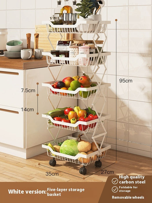 Foldable Multi-Layer Kitchen Storage Rack
