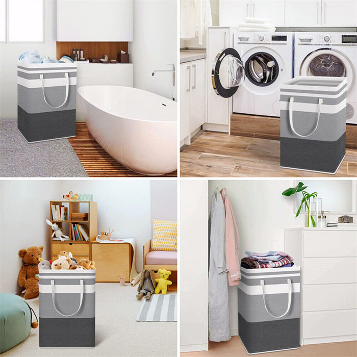 2Pack Large Laundry Basket Waterproof Freestanding Laundry Hamper Collapsible US