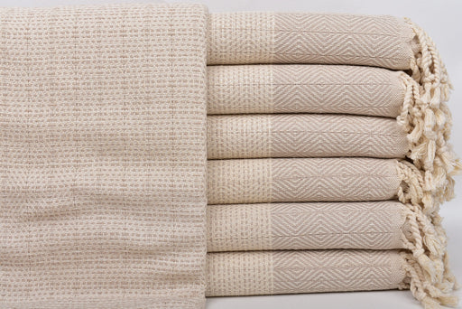 Organic Towel, Turkish Beach Towel, Beige Peshtemal, Diamond Towel, 40X71 Inches Quick Dry Towel, Bachelor Towel, Guest Towel,