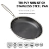 Non-stick, Frying Pan, Ceramic Coating, Stainless Steel, Gas & Induction, Kitchen Cooking