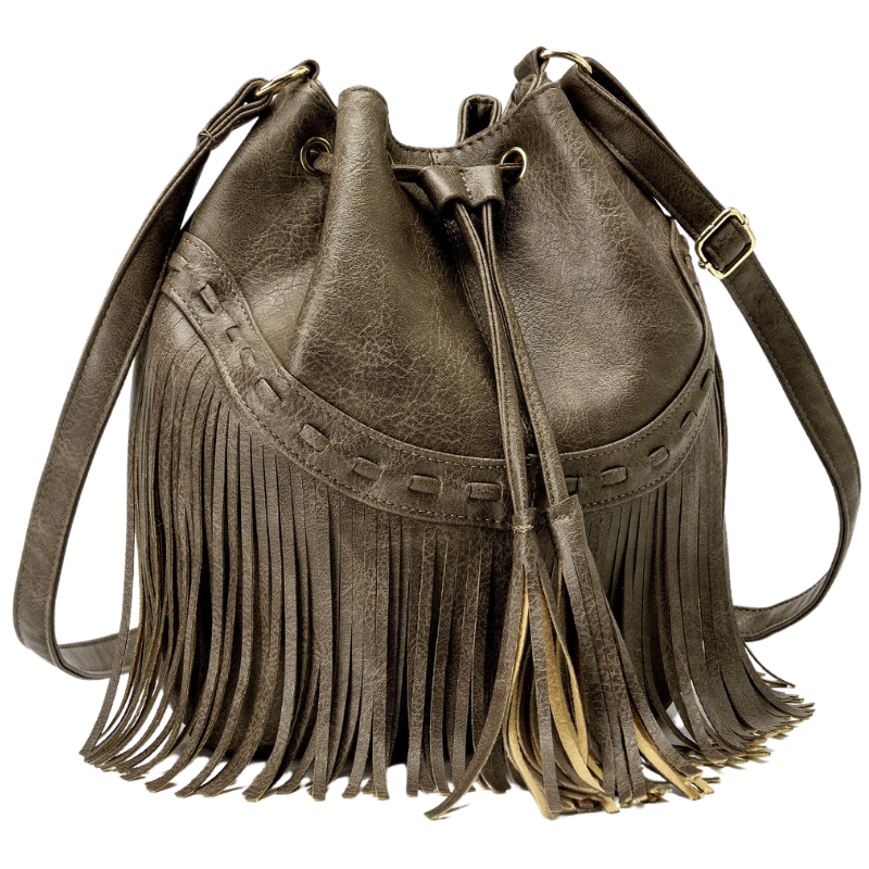 Handmade Tassel Bucket Bag